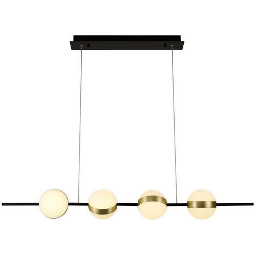 8435153271618 - Inspired Lighting - Inspired Mantra Fusion Cuba Cuba Linear Pendelleuchte mit 4 Leuchten 32 w led 3000 k 2400 lm Gold Schwarz 3 Jahre Garantie