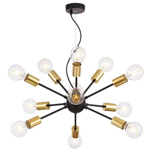 4262431056940 - Hängelampe Hängeleuchte Deckenlampe Pendelleuchte 12 flammig Metall schwarz 75cm