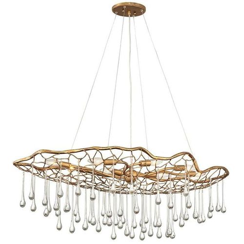 5024005384212 - Elstead Lighting QN-LAGUNA-8P QUINTIESSE Kronleuchter Laguna E14 8x40W Stahl Gold brüniert L406cm H369cm B1067cm dimmbar höhenverstellbar