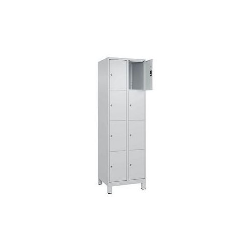 4066681680395 -  C+P Schließfachschrank Classic PLUS 2x4Fächer 1950x600x500mm lgrlgr 4066681680395 C + P Möbelsysteme