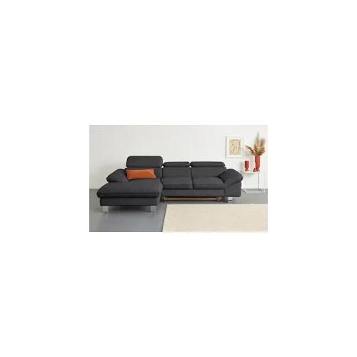 4057651255620 - Ecksofa COTTA Driver Sofas Gr B H T 268 cm x 73 cm x 169 cm Flachgewebe fein TBB Recamiere rechts mit Kopfteilverstellung-mit Bettfunktion und Bettkasten grün (hunter) Ecksofas mit Kopfteilverstellung wahlweise Bettfunktion