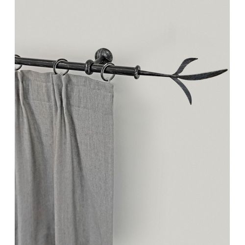 9002777188418 - Gardinenstange GARESA ESPERANCA Gardinenstangen Gr L 210 cm Ø 16 mm 1 St 1 läufig schwarz Kinder Gardinenstangen für rustikale Vorhanggarnitur verlängerbar Endknopf Zweig m Ringe