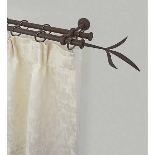 9002777189903 - Gardinenstange GARESA ESPERANCA Gardinenstangen Gr L 100 cm Ø 16 mm 1 St 2 läufig braun (rost) Gardinenstangen nach Maß rustikale Vorhanggarnitur verlängerbar Endknopf Zweig m Ringe