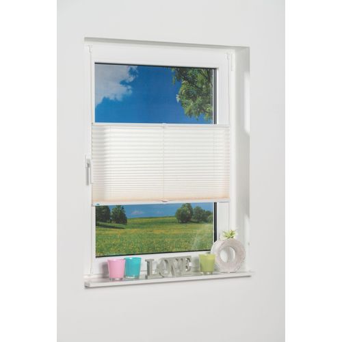 4260130362935 - K-HOME Plissee »Klemmfix Pisa« Lichtschutz ohne Bohren verspannt Crushed-Optik