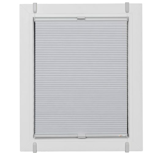 4001442925049 - Wabenplissee One Size Style Honeycomb VD Plissees Gr 160 cm zweiseitig verschiebbar 90 cm weiß (weiß grau grau) Plissees ohne Bohren Zubehörfarbe zum Klemmen