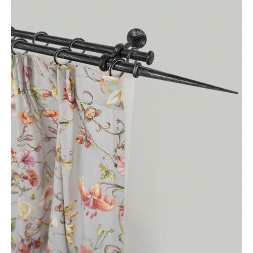 9002777192125 - Gardinenstange GARESA ESPERANCA Gardinenstangen Gr L 320 cm Ø 16 mm 1 St 2 läufig schwarz Kinder Gardinenstangen für rustikale Vorhanggarnitur verlängerbar Endknopf Spitze m Ringe