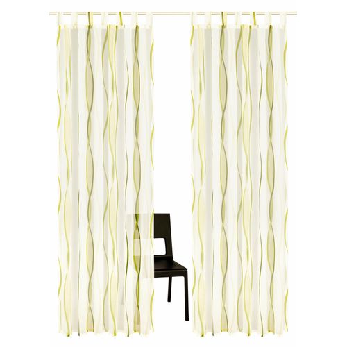 6920192997046 - Gardine MY HOME DIMONA Gr 2 beige (creme grün) B140cm H175cm Voile Polyester Gardinen 2-er Set Voile Polyester Wellen 6920192997046 - Gardine MY HOME DIMONA Gr 2 beige (creme grün) B140cm H175cm Voile Polyester Gardinen 2-er Set Voile Polyester Wellen