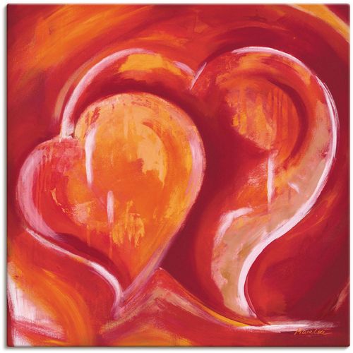 4055327146845 - Wandbild ARTLAND Abstrakte Herzen - Rot Bilder Gr B H 70 cm x 70 cm Leinwandbild Herzbilder quadratisch 1 St rot Kunstdrucke als Alubild Leinwandbild Wandaufkleber oder Poster in versch Größen