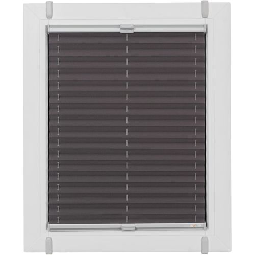 4001442866526 - Plissee One Size Style Crepe Plissees Gr 100 cm zweiseitig verschiebbar 90 cm grau (anthrazit grau grau) Plissees ohne Bohren Zubehörfarbe zum Klemmen