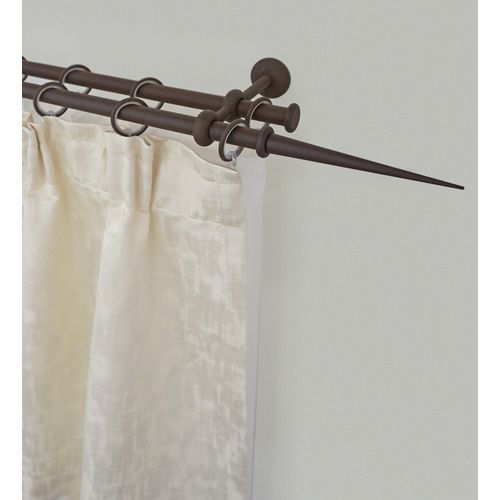 9002777192385 - Gardinenstange GARESA ESPERANCA Gardinenstangen Gr L 180 cm Ø 16 mm 1 St 2 läufig braun (rost) Kinder Gardinenstangen für rustikale Vorhanggarnitur verlängerbar Endknopf Spitze m Ringe