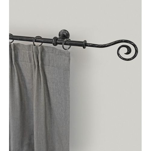 9002777193191 - Gardinenstange GARESA ESPERANCA Gardinenstangen Gr L 190 cm Ø 16 mm 1 St 1 läufig schwarz Kinder Gardinenstangen für rustikale Vorhanggarnitur verlängerbar Eisen Endk Spirale