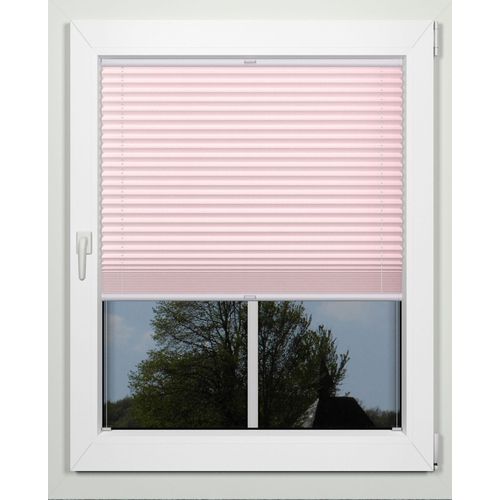 4042627403228 - Plissee INDEKO simple Plissees Gr 130 cm zweiseitig verschiebbar 101 cm rosa (rosé weiß) Sonnenschutz-Plissees nach Maß