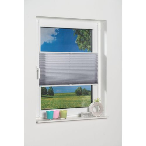 4260459063001 - K-HOME Plissee »Klemmfix Pisa« Lichtschutz ohne Bohren verspannt Crushed-Optik