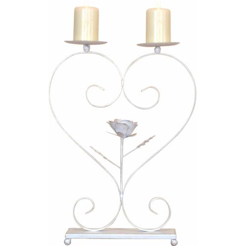 4046884053783 - Kerzenständer HOME AFFAIRE Kerzenhalter Gr H 41 cm weiß Kerzenhalter Kerzenhalter für zwei Stumpenkerzen aus Metall Höhe ca 41 cm 4046884053783 - Kerzenständer HOME AFFAIRE Kerzenhalter Gr H 41 cm weiß Kerzenhalter Kerzenhalter für zwei Stumpenkerzen aus Metall Höhe ca 41 cm