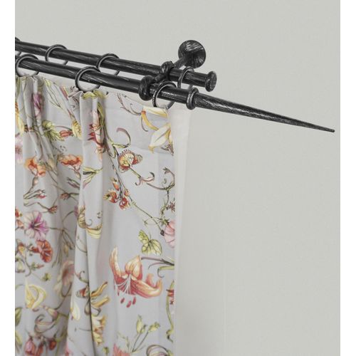 9002777192279 - Gardinenstange GARESA ESPERANCA Gardinenstangen Gr L 470 cm Ø 16 mm 1 St 2 läufig schwarz Kinder Gardinenstangen für rustikale Vorhanggarnitur verlängerbar Endknopf Spitze m Ringe