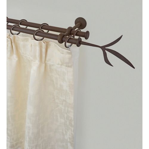 9002777189958 - Gardinenstange GARESA ESPERANCA Gardinenstangen Gr L 150 cm Ø 16 mm 1 St 2 läufig braun (rost) Kinder Gardinenstangen für rustikale Vorhanggarnitur verlängerbar Endknopf Zweig m Ringe