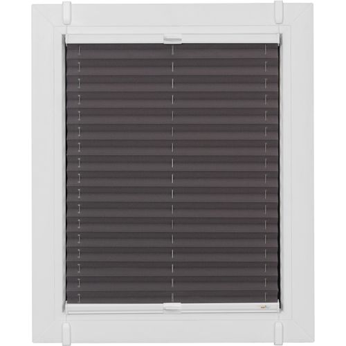 4001442860289 - Plissee One Size Style Crepe Plissees Gr 130 cm zweiseitig verschiebbar 95 cm grau (anthrazit weiß weiß) Plissees ohne Bohren Zubehörfarbe zum Klemmen