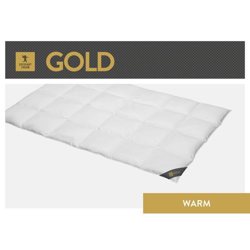 4033829471245 - Gänsedaunenbettdecke SPESSARTTRAUM Gold Bettdecken Gr B L 135 cm x 200 cm warm weiß Sommerbettdecke hergestellt in Deutschland allergikerfreundlich