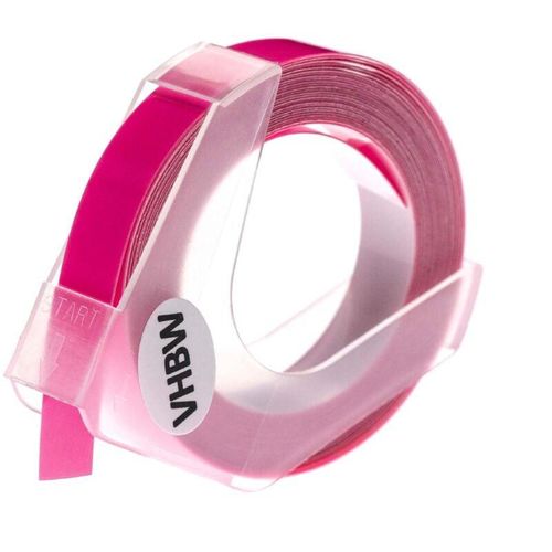 4068201345340 - 1x 3D Prägeband-Schriftband-Kassette kompatibel mit Dymo E-303 E-202E E-505 E-404 Etiketten-Drucker 3m x 9mm Weiß auf Neon-Pink - Vhbw