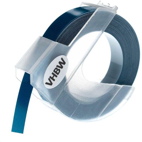 4068201496790 - 1x 3D Prägeband-Schriftband-Kassette kompatibel mit Dymo Junior Embosser Home S0717900 Etiketten-Drucker 3m x 9mm Weiß auf Dunkelblau - Vhbw