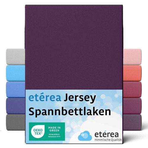 4055971101733 - Etérea - Comfort Jersey Spannbettlaken Pflaume 180x200 cm - 200x200 cm - Pflaume