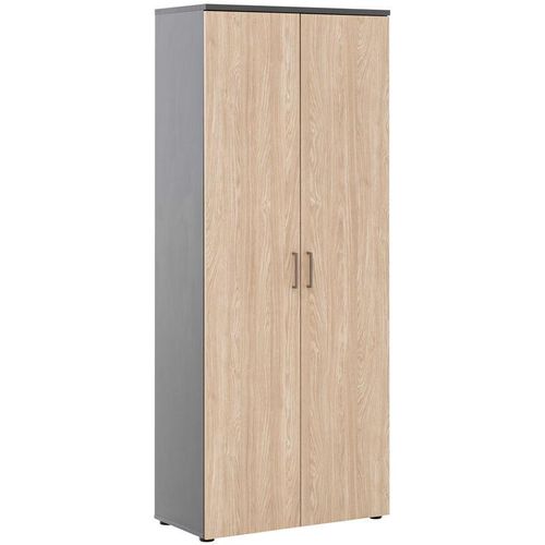 4066075036982 - Lomadox - Hochschrank Aktenschrank Büro META-80 in anthrazit mit Eiche hell Nb b h t ca 802 1997 41 cm - braun