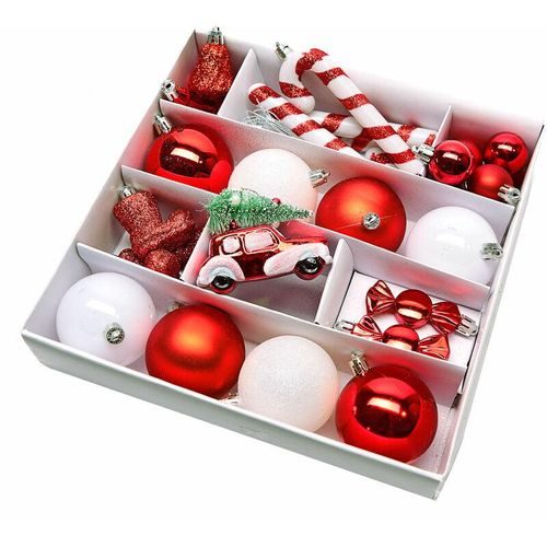 4262371530937 - Spetebo - Kunststoff Christbaum Schmuck Set - 30 Teile - Weihnachtsbaum Deko Kugeln Anhänger