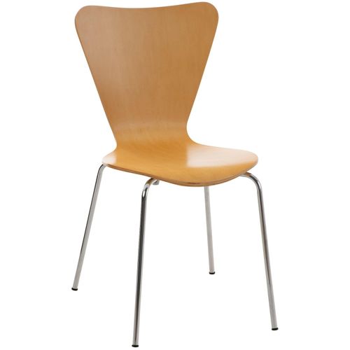 4251152625368 - Konferenzstuhl CALISTO mit Holzsitz und stabilem Metallgestell I Platzsparender Stuhl mit einer Sitzhöhe von 45 cm