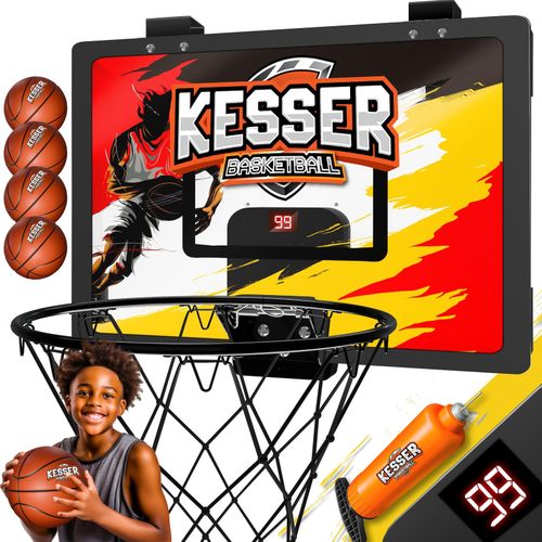 4255598325929 - KESSER® Mini-Basketballkorb fürs Zimmer & Büro Tür-Basketballkorb Indoor & Outdoor Basketball-Board für Kinder-Zimmer & Wandmontage Basketballbrett inkl Ballnetz Pumpe & Ball 4255598325929 - KESSER® Mini-Basketballkorb fürs Zimmer & Büro Tür-Basketballkorb Indoor & Outdoor Basketball-Board für Kinder-Zimmer & Wandmontage Basketballbrett inkl Ballnetz Pumpe & Ball