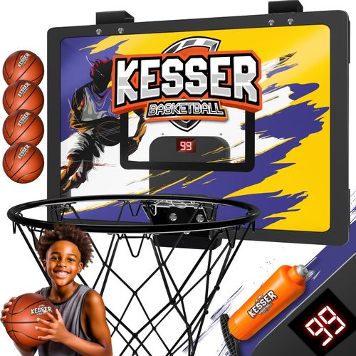 4255598325905 - KESSER® Mini-Basketballkorb fürs Zimmer & Büro Tür-Basketballkorb Indoor & Outdoor Basketball-Board für Kinder-Zimmer & Wandmontage Basketballbrett inkl Ballnetz Pumpe & Ball 4255598325905 - KESSER® Mini-Basketballkorb fürs Zimmer & Büro Tür-Basketballkorb Indoor & Outdoor Basketball-Board für Kinder-Zimmer & Wandmontage Basketballbrett inkl Ballnetz Pumpe & Ball