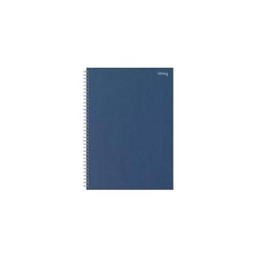 8717868219438 - Notizbuch DIN A4 Liniert Doppeldraht Seitlich gebunden Papier Hardback Marineblau Perforiert 160 Seiten