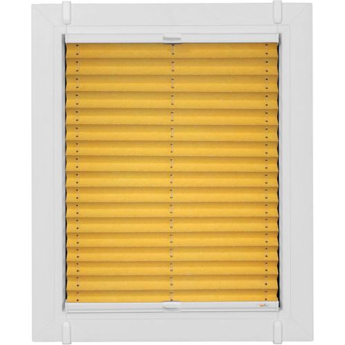 4001442999200 - Plissee Young Style Energy Saving gelb (mais weiß weiß) Plissees 75cm zweiseitig verschiebbar 70cm Obermaterial 100% Polyester nach Maß mit Energiespareffekt verspannt mit Simply-Fix Klemmträger B70cm H75cm