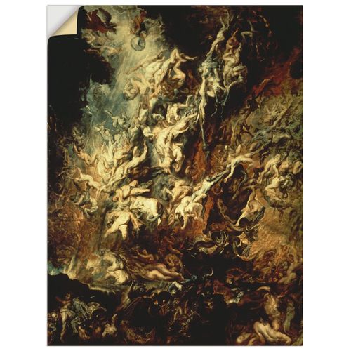 4062144423653 - Wandbild ARTLAND Höllensturz der Verdammten Bilder Gr B H 90 cm x 120 cm Wandaufkleber - Vinyl Dark Fantasy Hochformat 1 St beige (naturfarben) Bild Poster Bilder als Leinwandbild Wandaufkleber oder in versch Größen