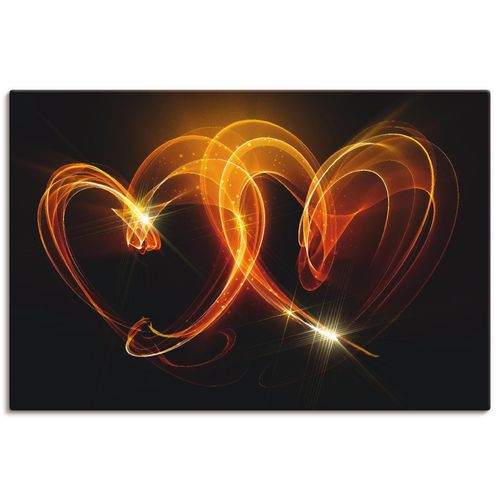 4059745786492 - Wandbild ARTLAND Verbundenheit Bilder Gr B H 90 cm x 60 cm Leinwandbild Herzen Querformat 1 St goldfarben Bild Poster Bilder als Alubild Leinwandbild Wandaufkleber oder in versch Größen