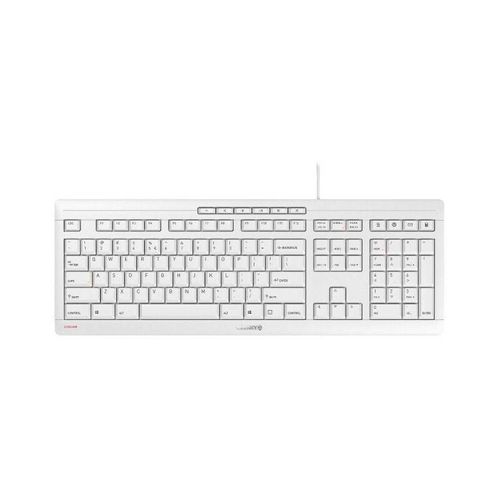 4025112090264 - CHERRY STREAM KEYBOARD - Tastatur - USB - Pan-Nordic - Tastenschalter CHERRY SX - White Gray