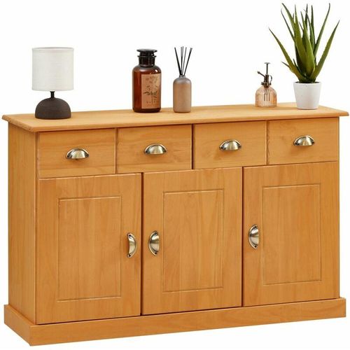 4016787841527 - - Sideboard paris aus massiver Kiefer gebeizt gewachst mit 2 Schubladen und 3 Türen