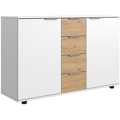 4066075061960 - Lomadox - Schlafzimmer Sideboard in weiß mit Artisan Eiche Nb GRANADA-43 b h t ca 130 83 41 cm