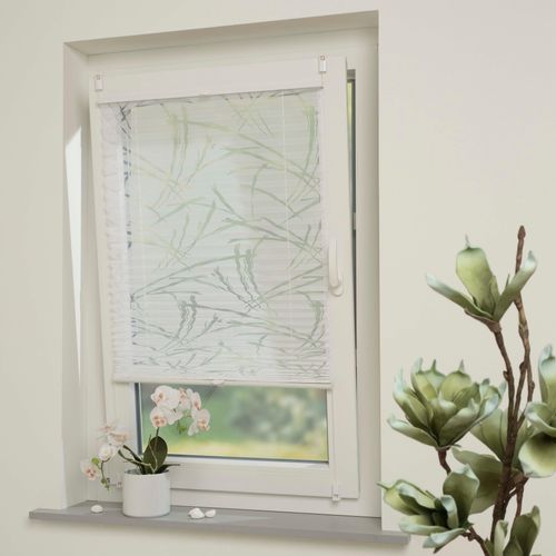 0093149067225 - Plissee Ausbrenner Streifen GARESA Lichtschutz ohne Bohren verspannt Klemmfix einfache Montage halbtransparent weiß 0093149067225 - Plissee Ausbrenner Streifen GARESA Lichtschutz ohne Bohren verspannt Klemmfix einfache Montage halbtransparent weiß