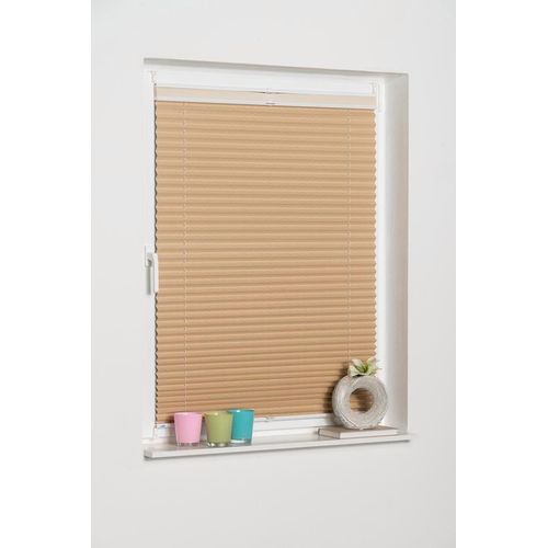 4260130367497 - Doppelplissee K-HOME Prato Plissees Gr 130 cm zweiseitig verschiebbar 60 cm beige (creme sand) Plissees ohne Bohren Plissee Tageslicht + Verdunklungsstoff