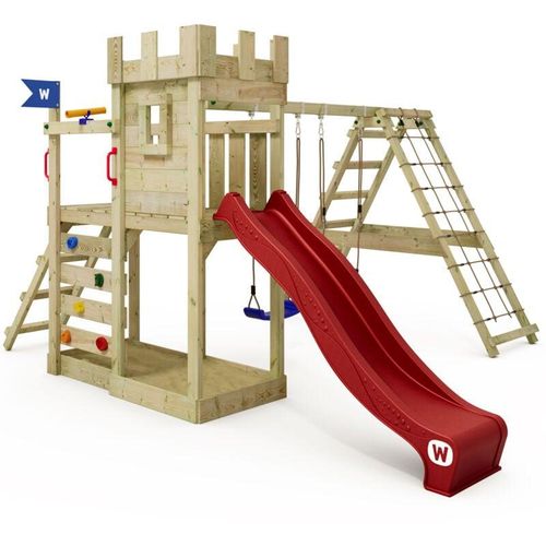 4255689913820 - Klettergerüst GateFlyer Spielturm mit Schaukel und Kletteranbau Wasseranschluss Kletternetz Teleskop Sandkasten Kletterwand Kletterleiter 10