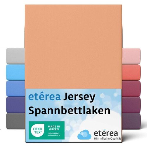 4055971100309 - Comfort Jersey Spannbettlaken Pfirsich 60x120 cm - 70x140 cm - Pfirsich - Etérea