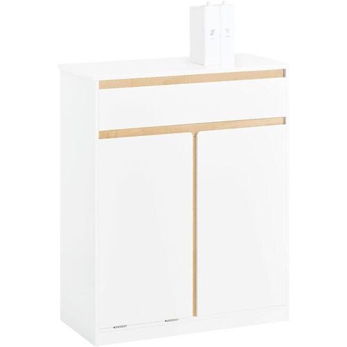 4251388628676 - BZR79-W Wäscheschrank mit ausklappbarem Wäschesäcken Wäschesack Wäschetruhe Wäschekorb Badmöbel Weiß bht ca 71x85x33cm - Sobuy