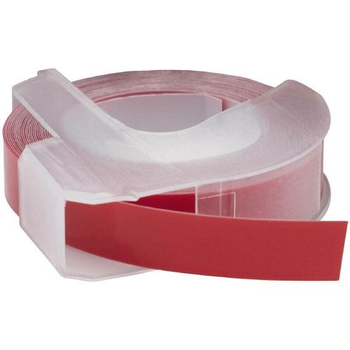 4068201502330 - Vhbw - 1x 3D Prägeband-Schriftband-Kassette kompatibel mit Dymo Jet Junior Embosser Home S0717900 Etiketten-Drucker 3m x 9mm Weiß auf Rot