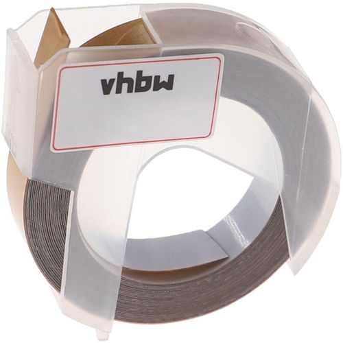 4068201496721 - Vhbw - 1x 3D Prägeband-Schriftband-Kassette kompatibel mit Dymo Mini Maxi 1755 Label Buddy 20008 Etiketten-Drucker 3m x 9mm Weiß auf Gold