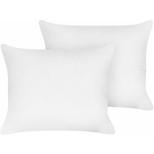 4255664841681 - Kopfkissen im 2er Set Weiß Lyocell-Bezug 50 x 60 cm Niedrig mit Polyester-Füllung Rechteckig Weich Bettkissen für Allergiker Geeignet Schlafzimmer