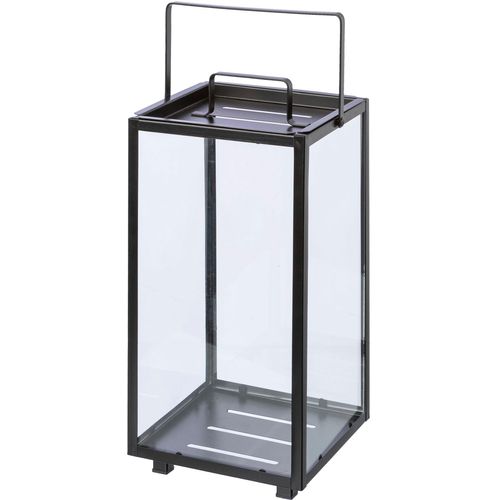4064118182665 - Kerzenlaterne MY HOME Anela Stumpenkerzenhalter Kerzenhalter Gr B H T 23 cm x 54 cm x 23 cm schwarz Windlichter Laternen Kerzenhalter aus Metall und Glas