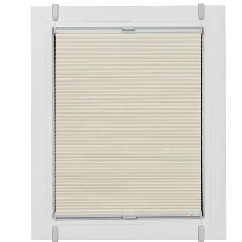 4001442928866 - Wabenplissee One Size Style Honeycomb VD Plissees Gr 210 cm zweiseitig verschiebbar 110 cm beige (creme grau grau) Plissees ohne Bohren Zubehörfarbe zum Klemmen