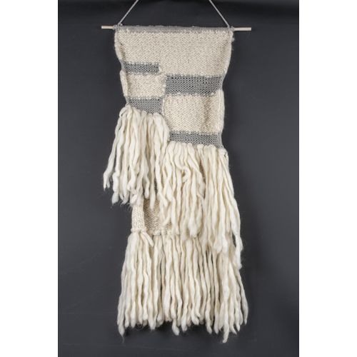 4251619629717 - THEKO Wanddekoobjekt »Wallart Big T« Wandteppich Wanddeko reine Wolle handgefertigt beige
