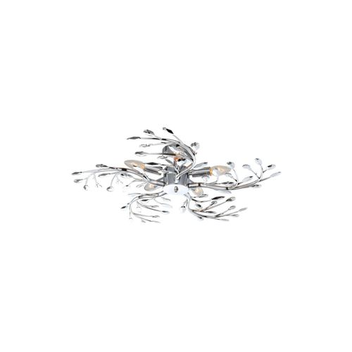 9007371545742 - Deckenleuchte 5 flammig Metall Chrom Blätter Design 9007371545742 - Deckenleuchte 5 flammig Metall Chrom Blätter Design