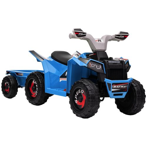 4255633538482 - Kinder Elektrofahrzeug mit kleinem Anhänger schwarz grün 106L x 415B x 485H cm elektro kinderquad elektroauto kinderfahrzeug mit anhänger